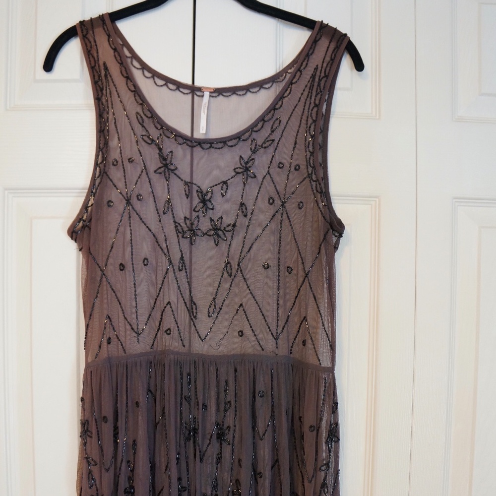 Free People Black Beaded Dress